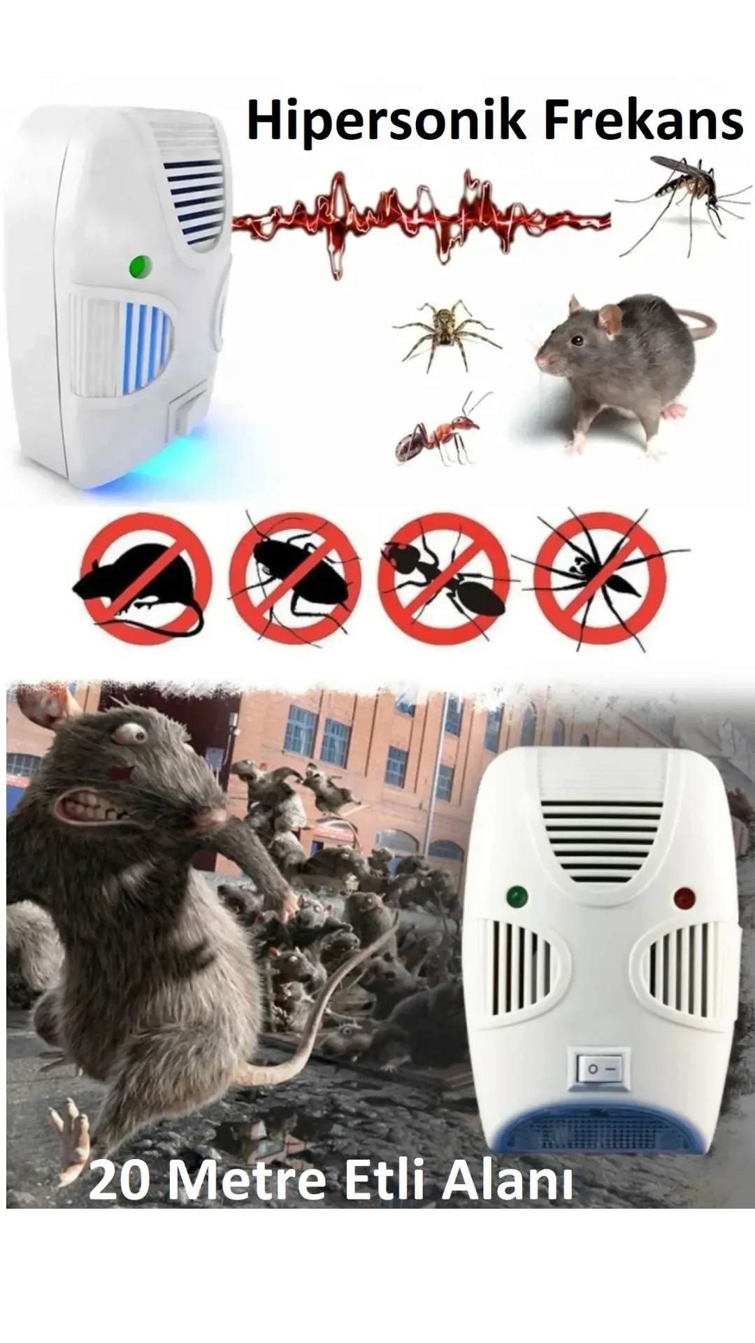 Ultrasonik Haşere Kovucu Cihaz